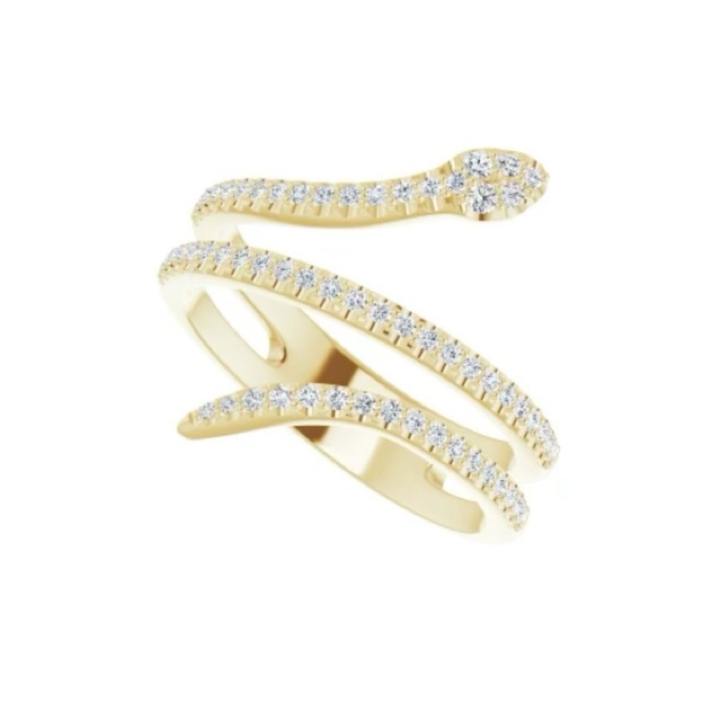 Diamond 14k Gold Snake Ring